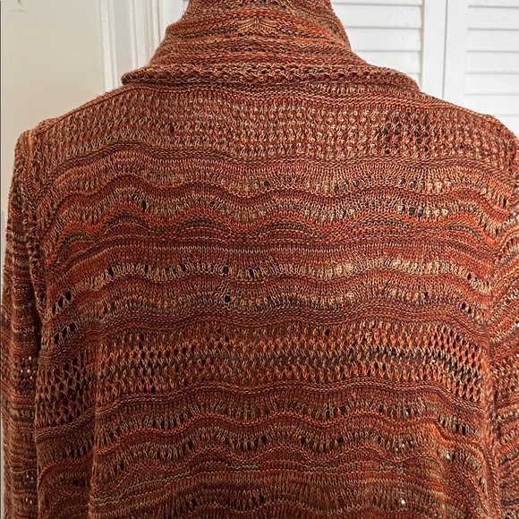 Open-Front Rust Sweater - Picture 4 of 4
